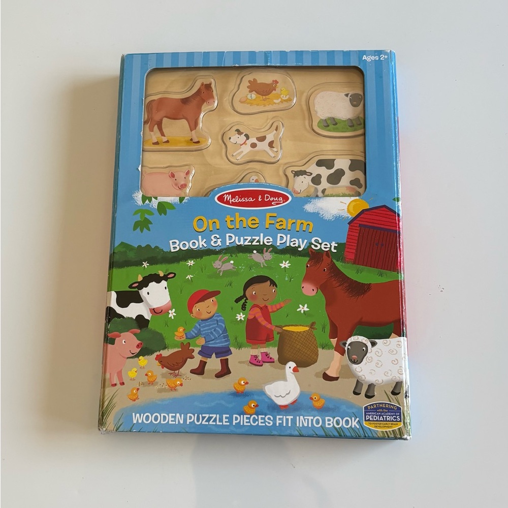 Melissa & Doug On the Farm Book & Puzzle Play Set
